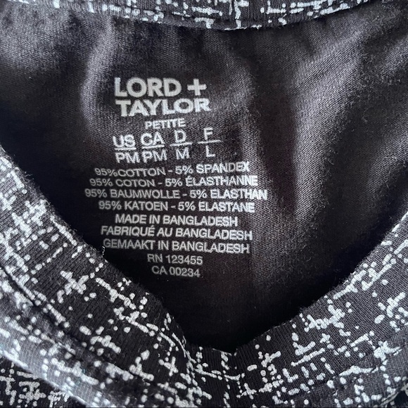 Lord & Taylor black and white basic tshirt cotton blend - Picture 6 of 8